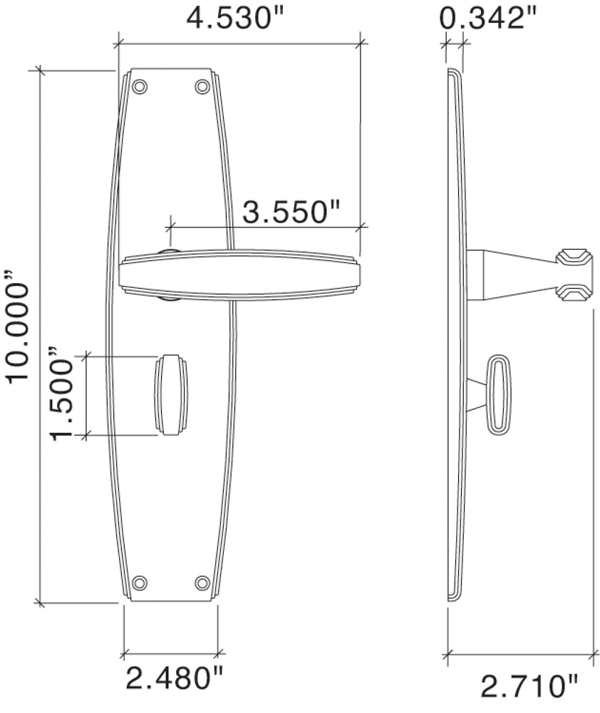 Art Deco Multi-Point Lock trim Line Art